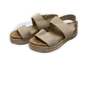 MARC FISHER Espadrille Sandals Size 8M Tan